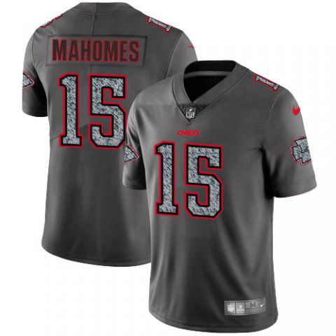 Men Kansas City Chiefs 15 Mahomes Nike Teams Gray Fashion Static Limited NFL Jerseys